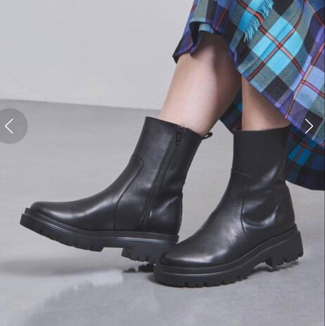 UNITED ARROWS ラウンドショートブーツ 38 ブラック 専用箱付き