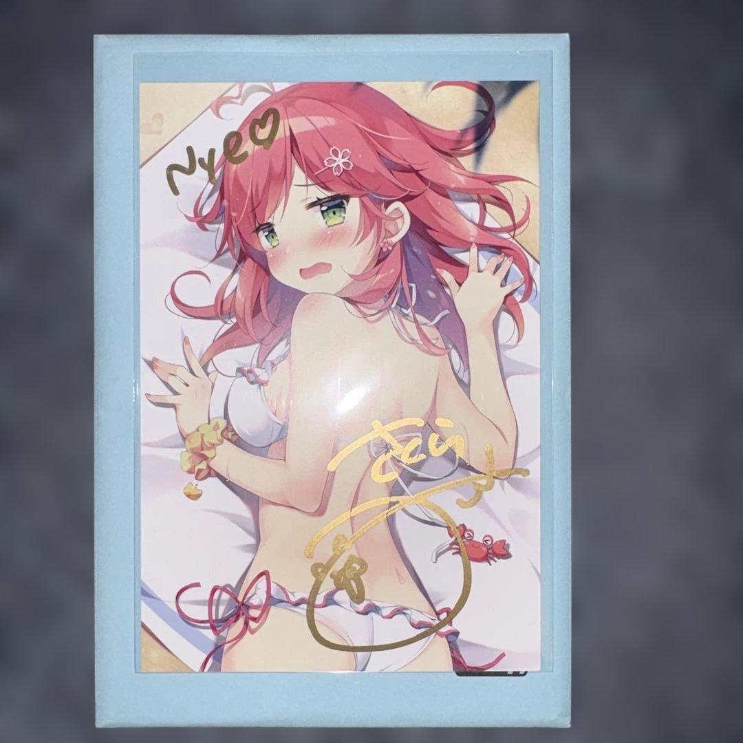 【美品】さくらみこ 活動3周年記念、数量限定直筆サイン入りポストカード ホロライブ さくらみこ 活動三周年記念 特典 直筆サイン入り ぱん先生