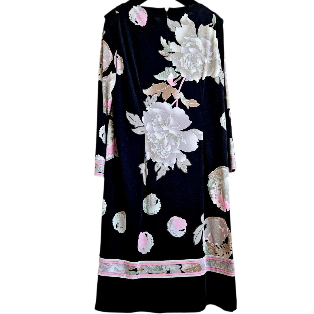 極美品◇レオナール LEONARD カンカン 花柄 ワンピース LLサイズ 近年