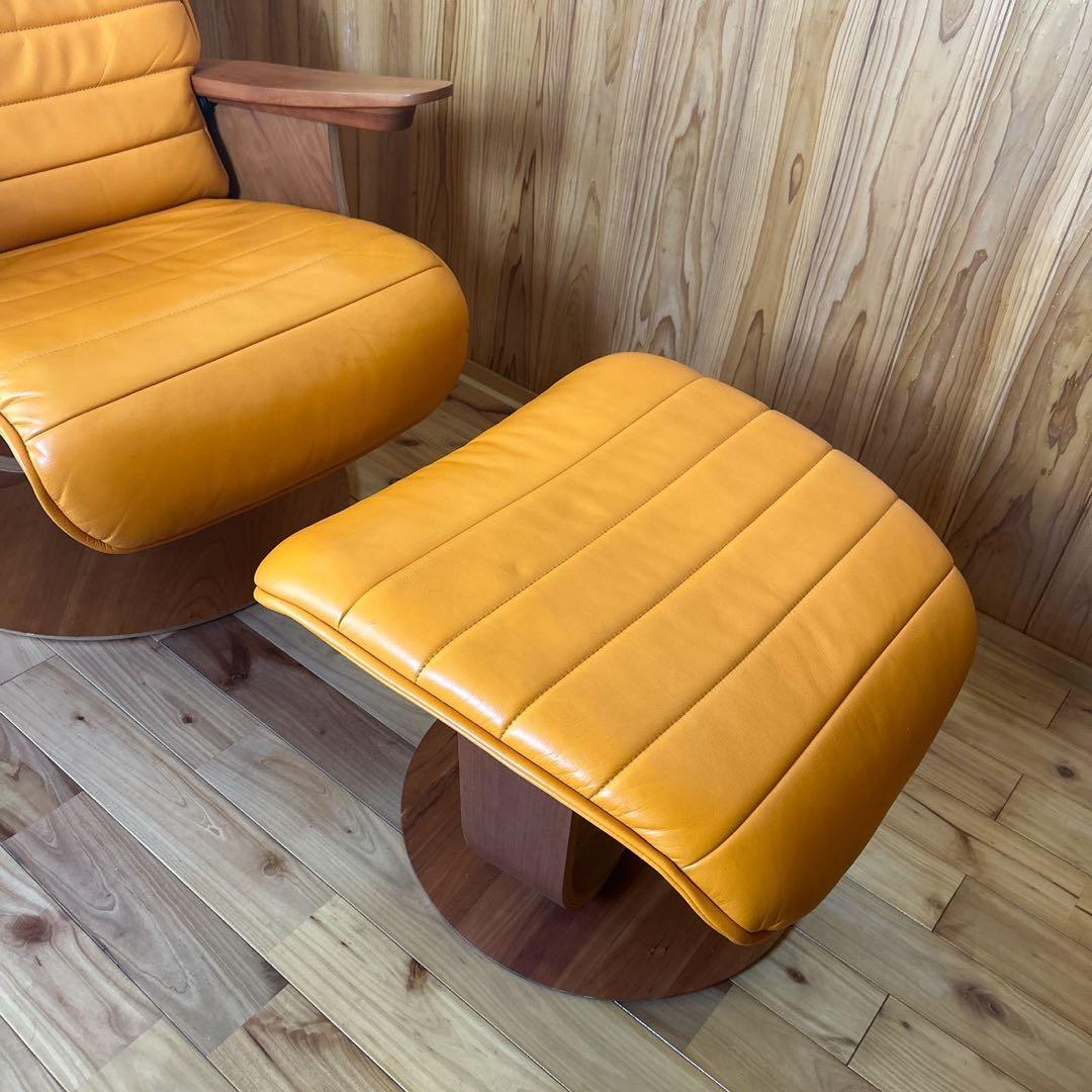 美品】カリモク 1人 シングルソファー オットマン付き ザファースト