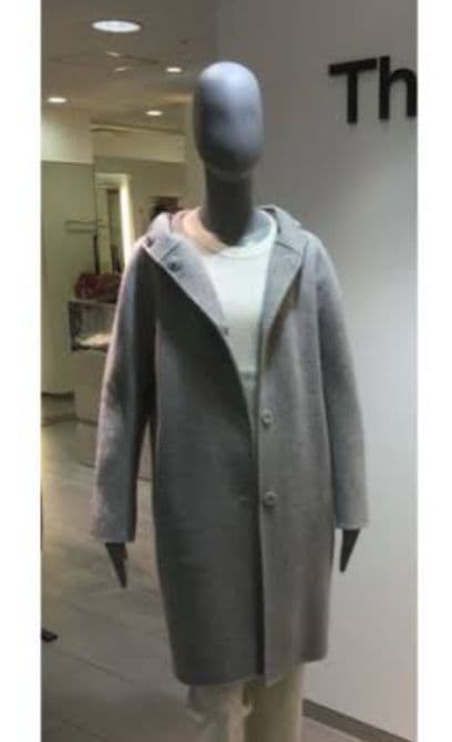 Theory セオリー ダブルフェイス リバーコート カシミヤ グレー フード