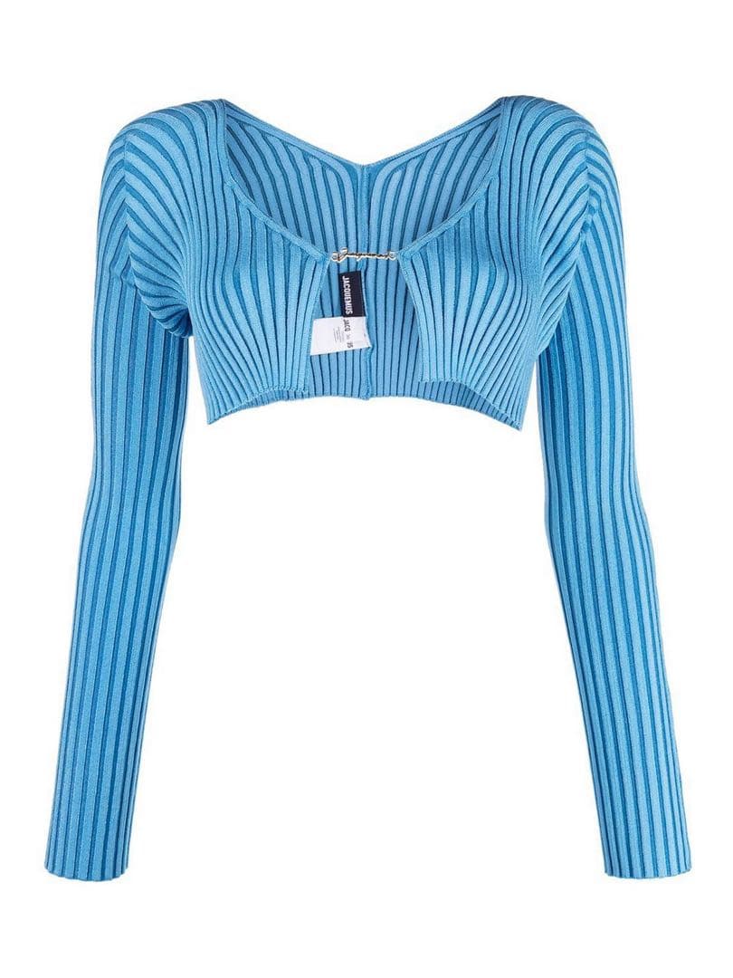 JACQUEMUS ジャックムス クロップド カーディガン 36 リブニット JACQUEMUS ジャックムス オレンジ リブニット クロップド カーディガン