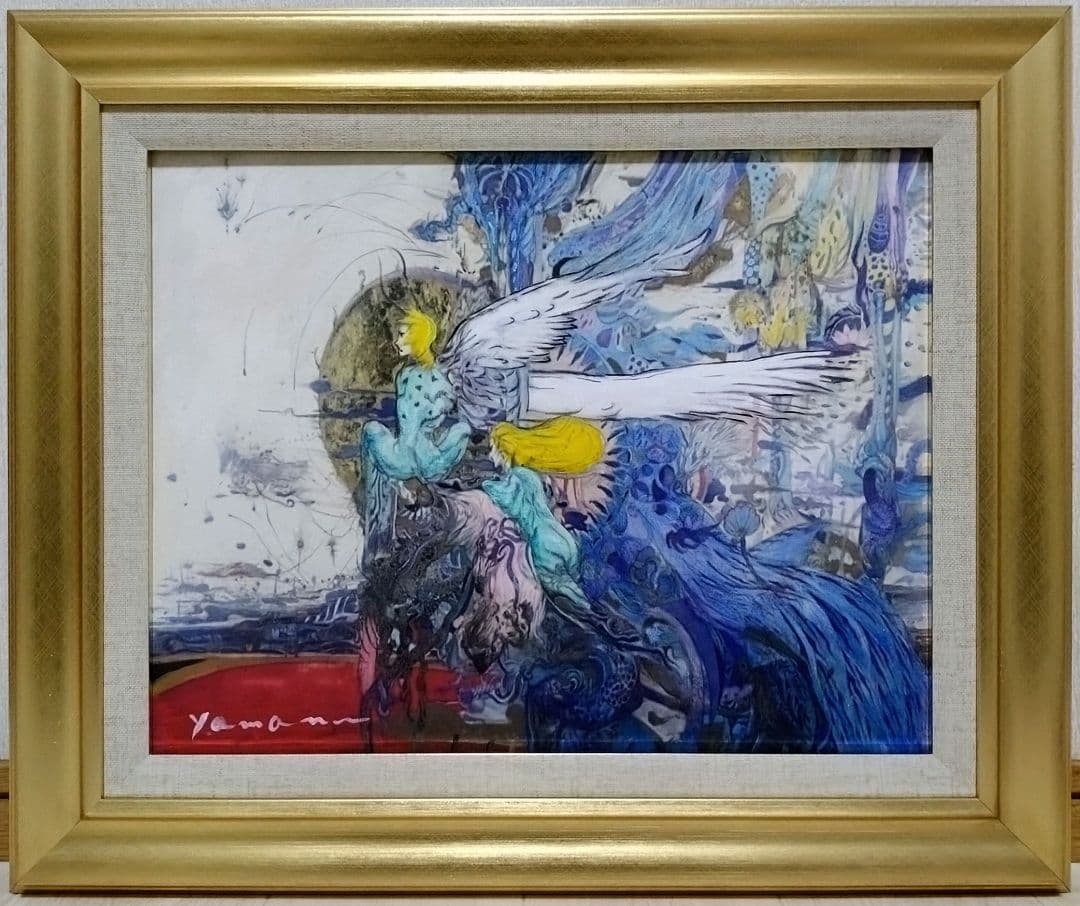 原画】溝田コトエ「シシリー」1972年 サイン 額装 風景画 ギャラリー