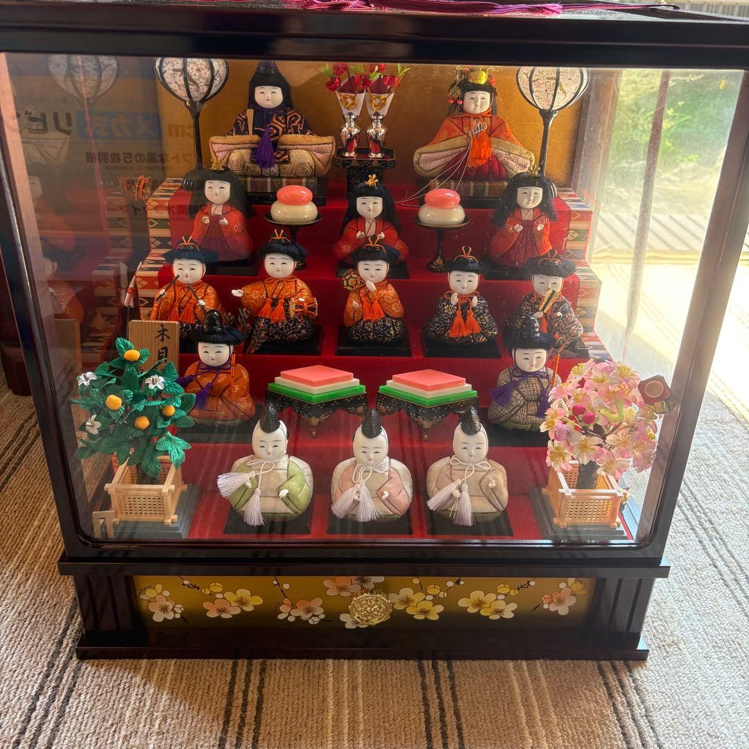雛人形セット 15体 ガラスケース付き IMG_9541_d3c8375d-02d7-403c-