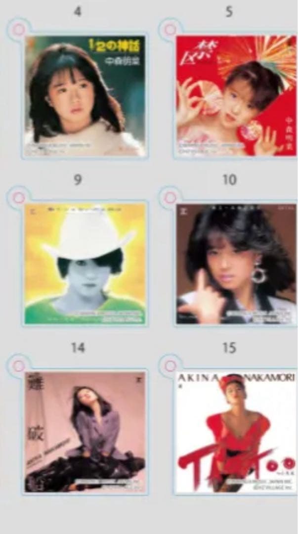 中森明菜 写真展限定 ジャケットアクリルキーホルダー 15種