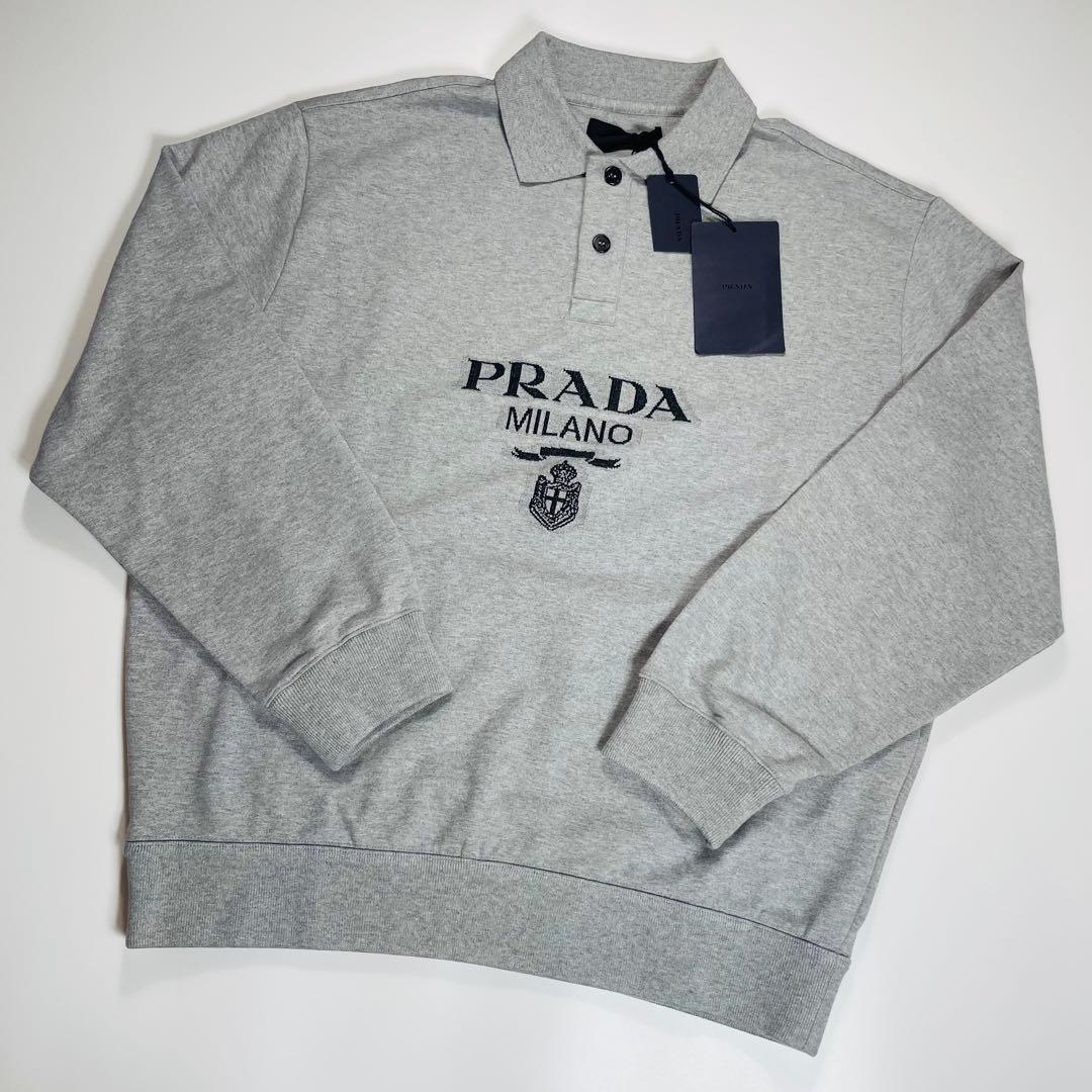 【タグ付き✨】PRADA プラダ スウェット ポロシャツ タグ付き・未使用級】PRADA プラダ スウェット ポロシャツ M