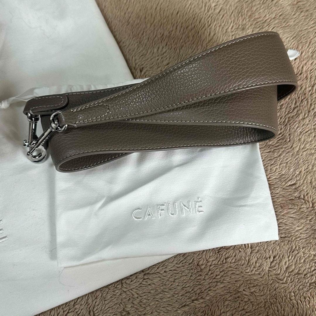 CAFUNE カフネ グレー レザーバッグ ショルダーストラップ付き - メルカリ