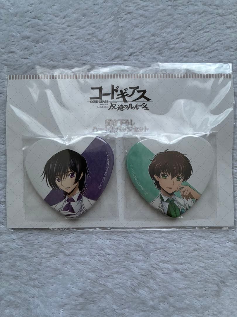 コードギアス 反逆のルルーシュ ハート缶バッジ ルルーシュ＆スザク