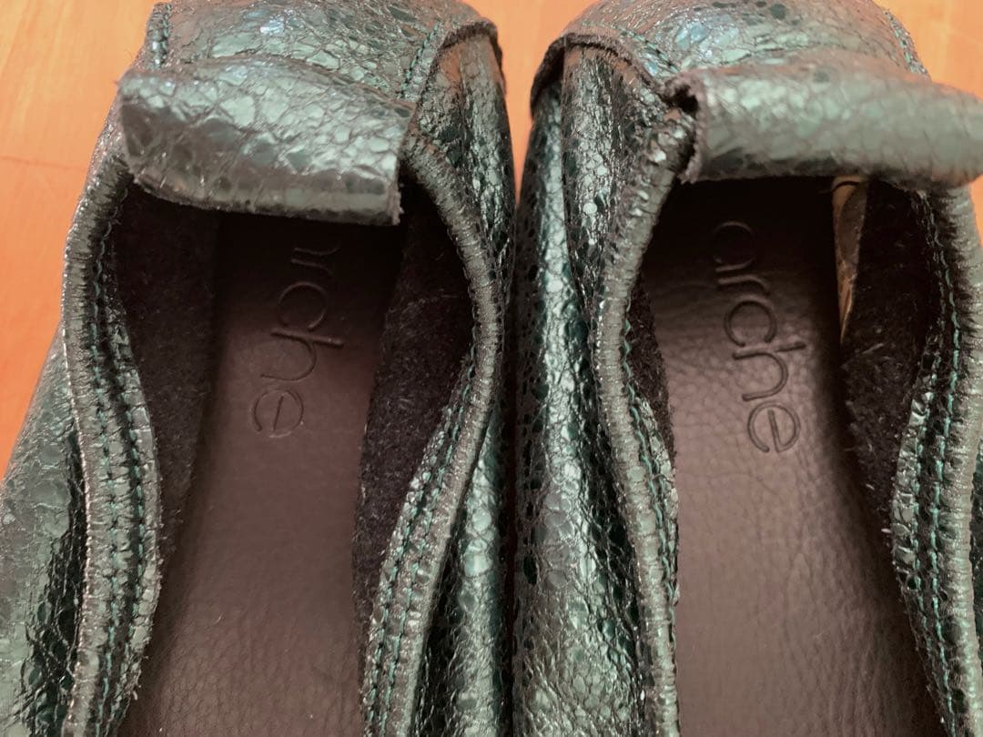 arche アルシュ パンプス フランス グリーン レザー 23cm 阪急百貨店