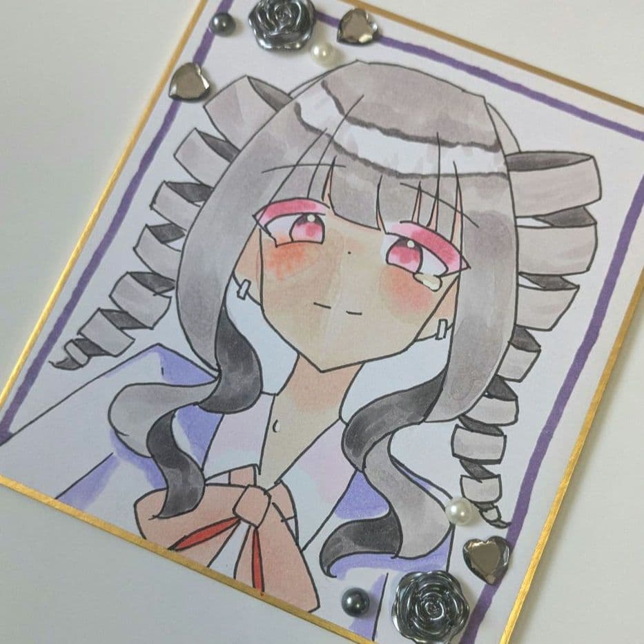 NO.4】オリキャラ オリジナルイラスト 手描きイラスト アナログ 色紙