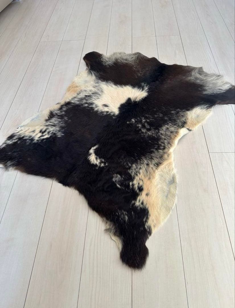 カウラグ 牛革 ラグマット ハラコ ミッドセンチュリー インダストリアル