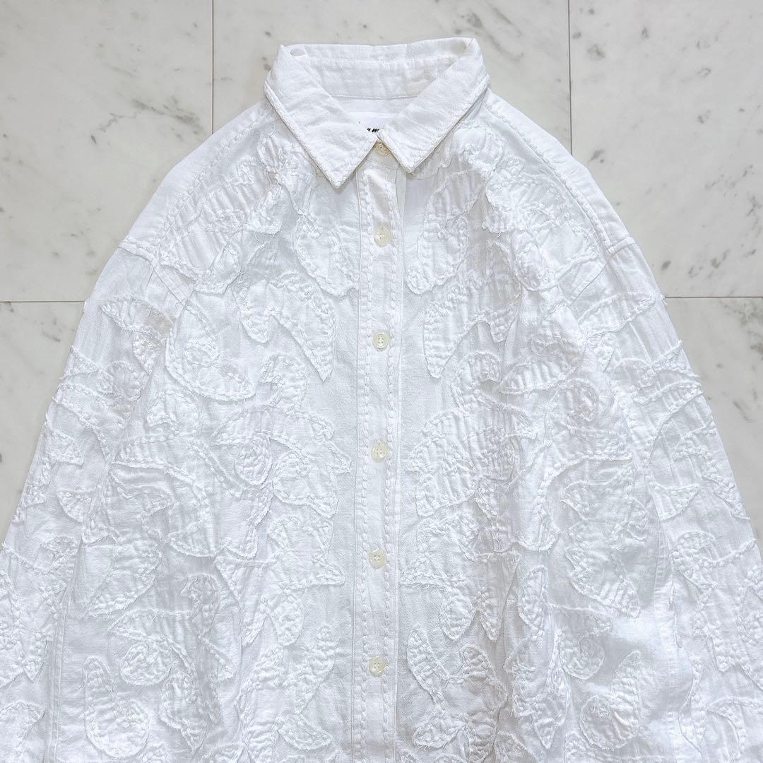 美品♪サラマリカ コットンリネンパッチビッグシャツ 刺繍 オーバー
