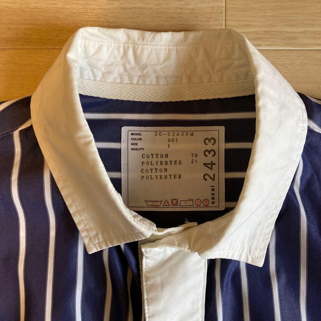 sacai ストライプ長袖シャツ サイズ1 CottonPoplinShirt - メルカリ