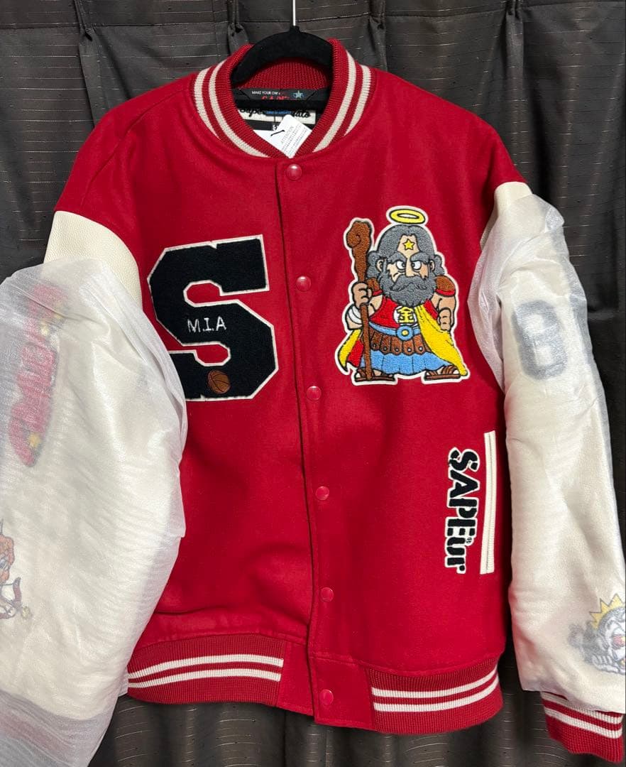ジャケット・アウター SAPEur x Bikkuriman Varsity Jacket \"Red\"