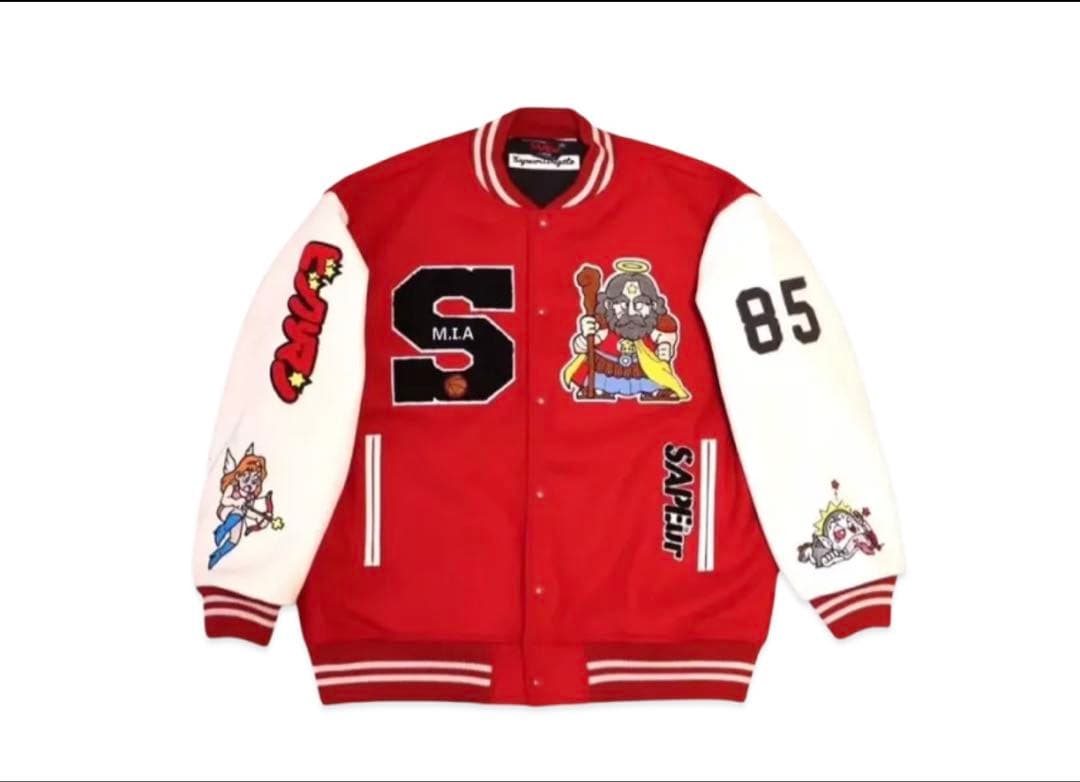 ジャケット・アウター SAPEur x Bikkuriman Varsity Jacket \"Red\"