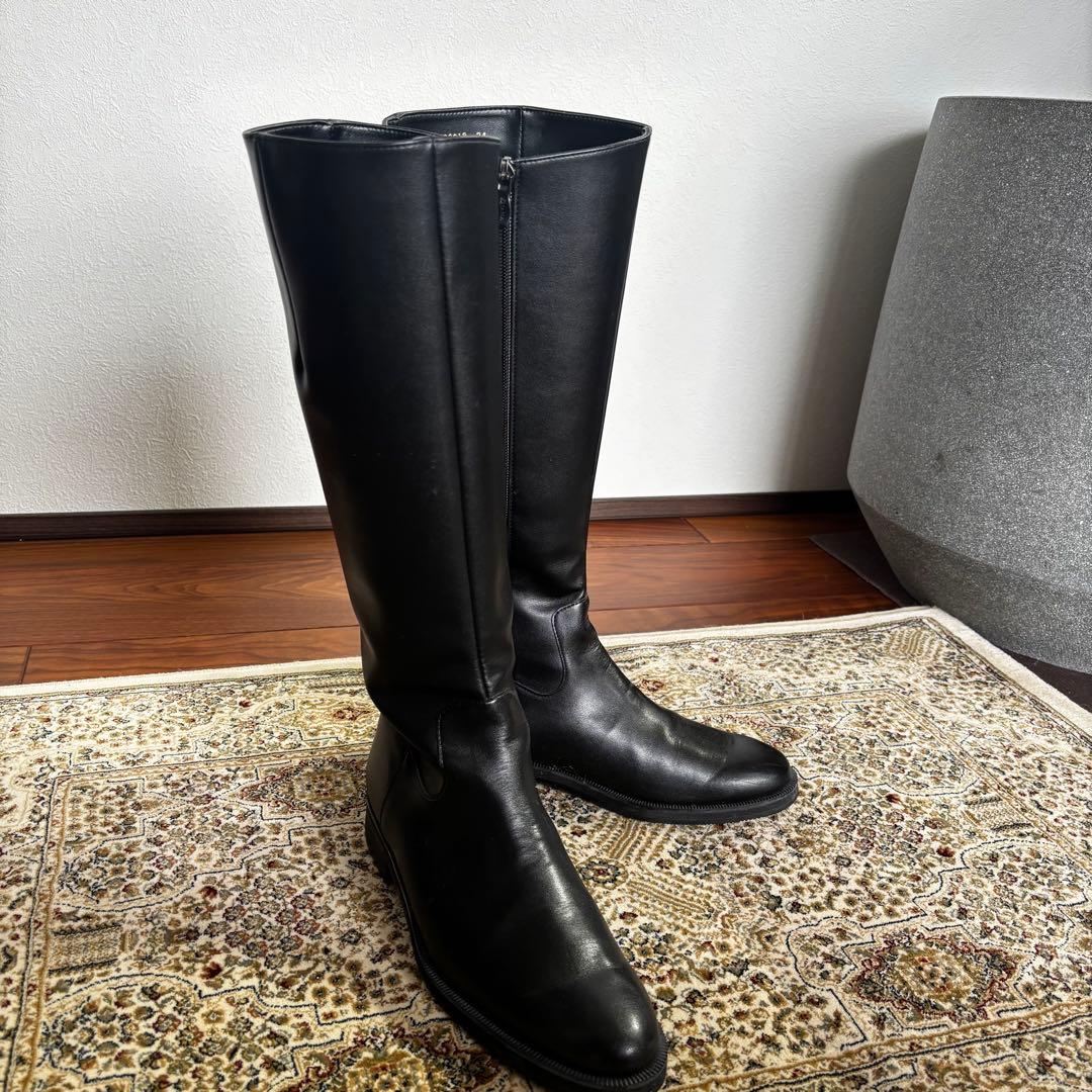 DIANA ブラックレザー ロングブーツ - メルカリ