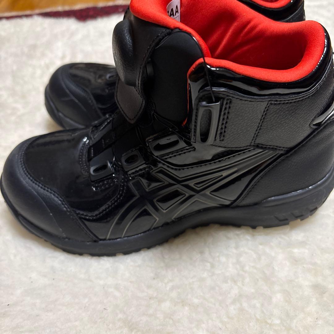 ASICS BOA安全靴 22.5cm ブラック/レッド