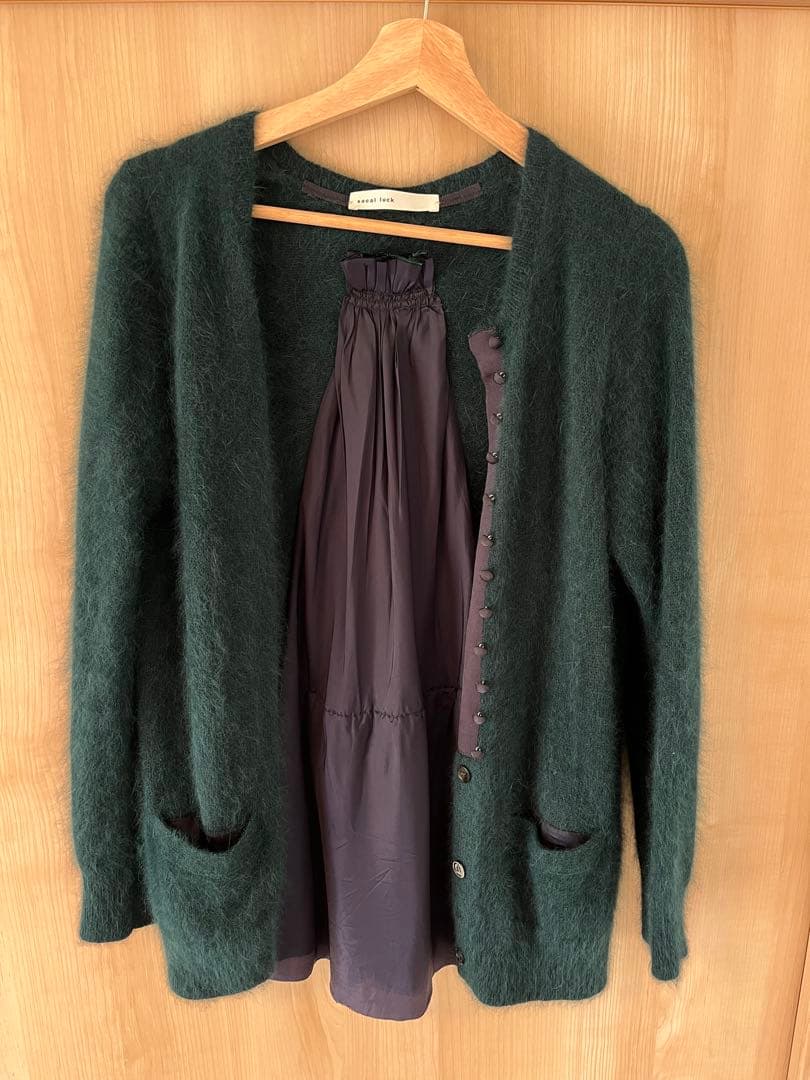 sacai luck モヘアカーディガン グリーン サイズ2 - メルカリ