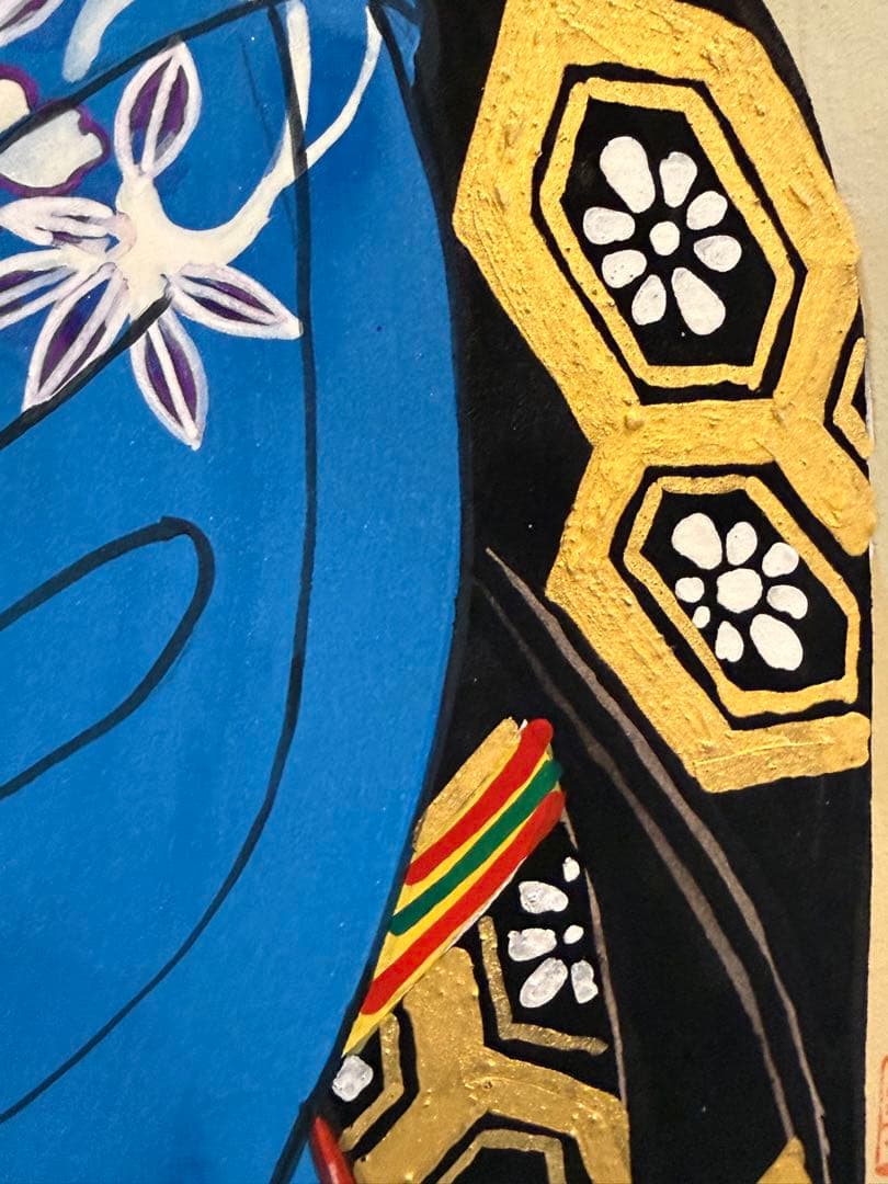 【真作】宮下柚葵（ゆうき）「化粧」日本画 8号 美人画 日本画