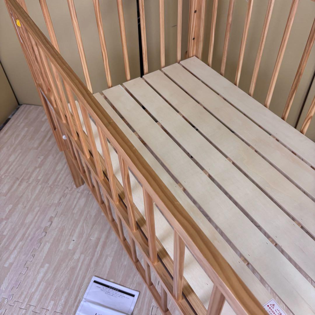 除菌清掃済 ☆美品☆ 大和屋 キホン ベビーベッド ナチュラル すのこ
