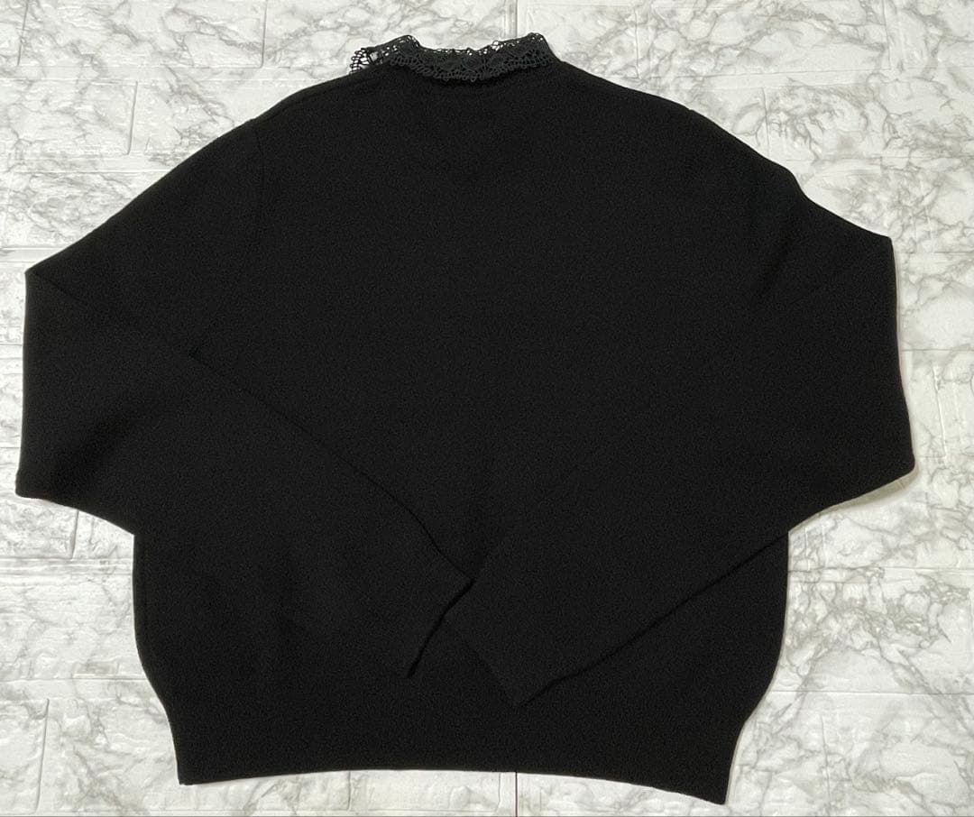 美品】CABaN コットンカシミヤ レースコンビポケットカーディガン