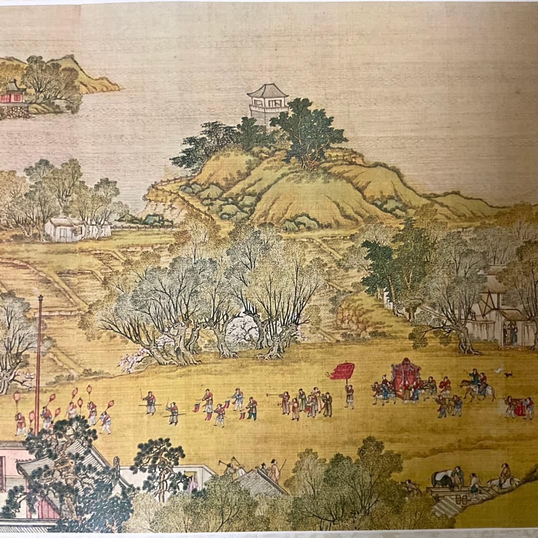 中国絵巻物 清院本清明上河図 複製・縮小版 絹本著色画 - メルカリ