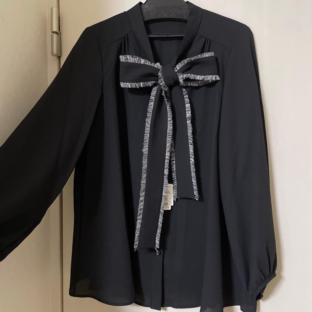 新品】ヤマダヤ 福袋 FENNEL フリンジリボンブラウス リボンタイ 黒