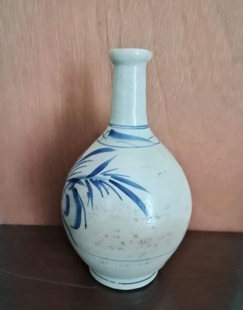 古伊万里 大徳利 染付け 江戸 明治 和骨董 雨垂れが景色です