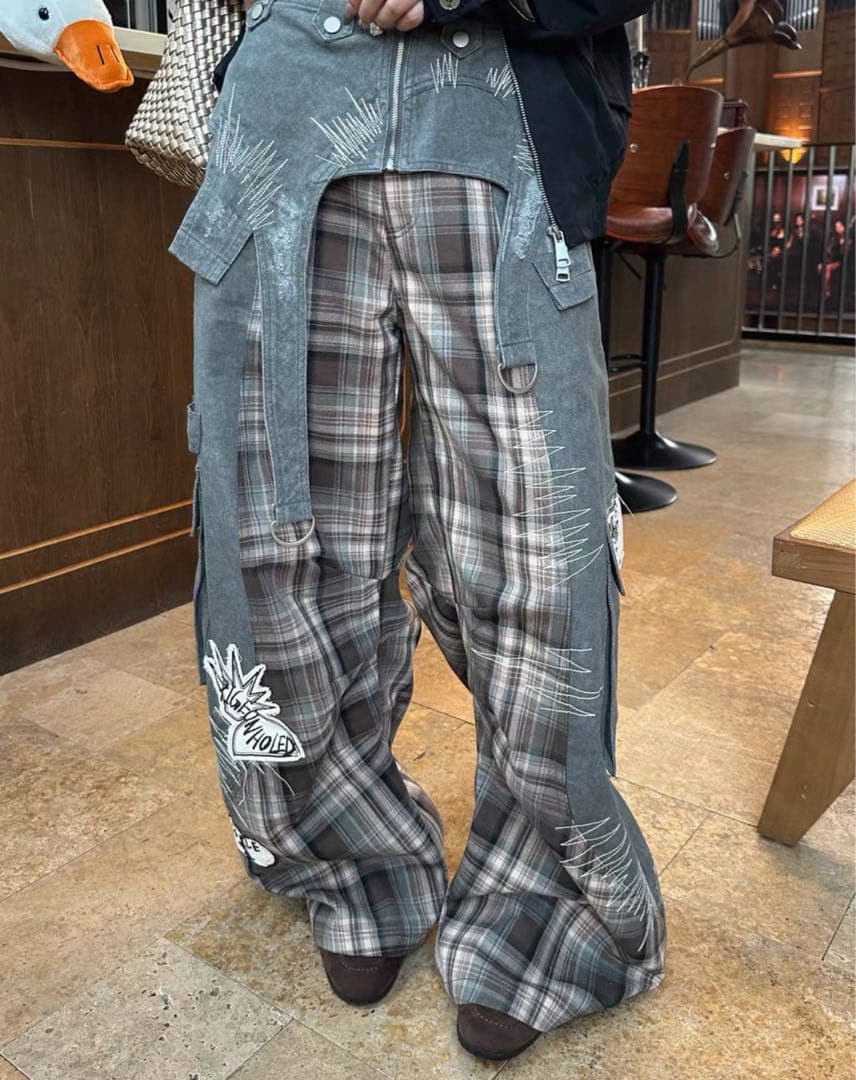 EMOBROTHER EMO Patchwork Trousers ワイドパンツ - メルカリ