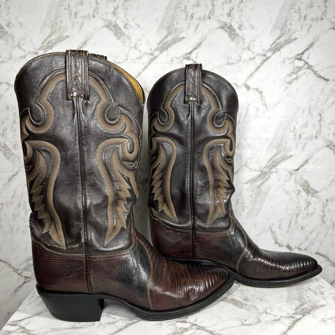 トニーラマ ウエスタンブーツ・USA製・リザード本革・8E・黒タグ