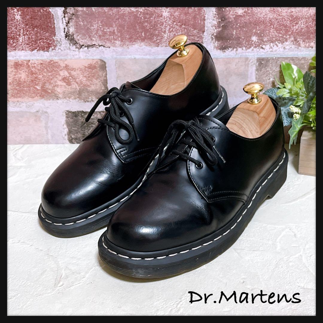 ドクターマーチン】美品 革靴 3ホール ホワイトステッチ 1461 UK7 黒