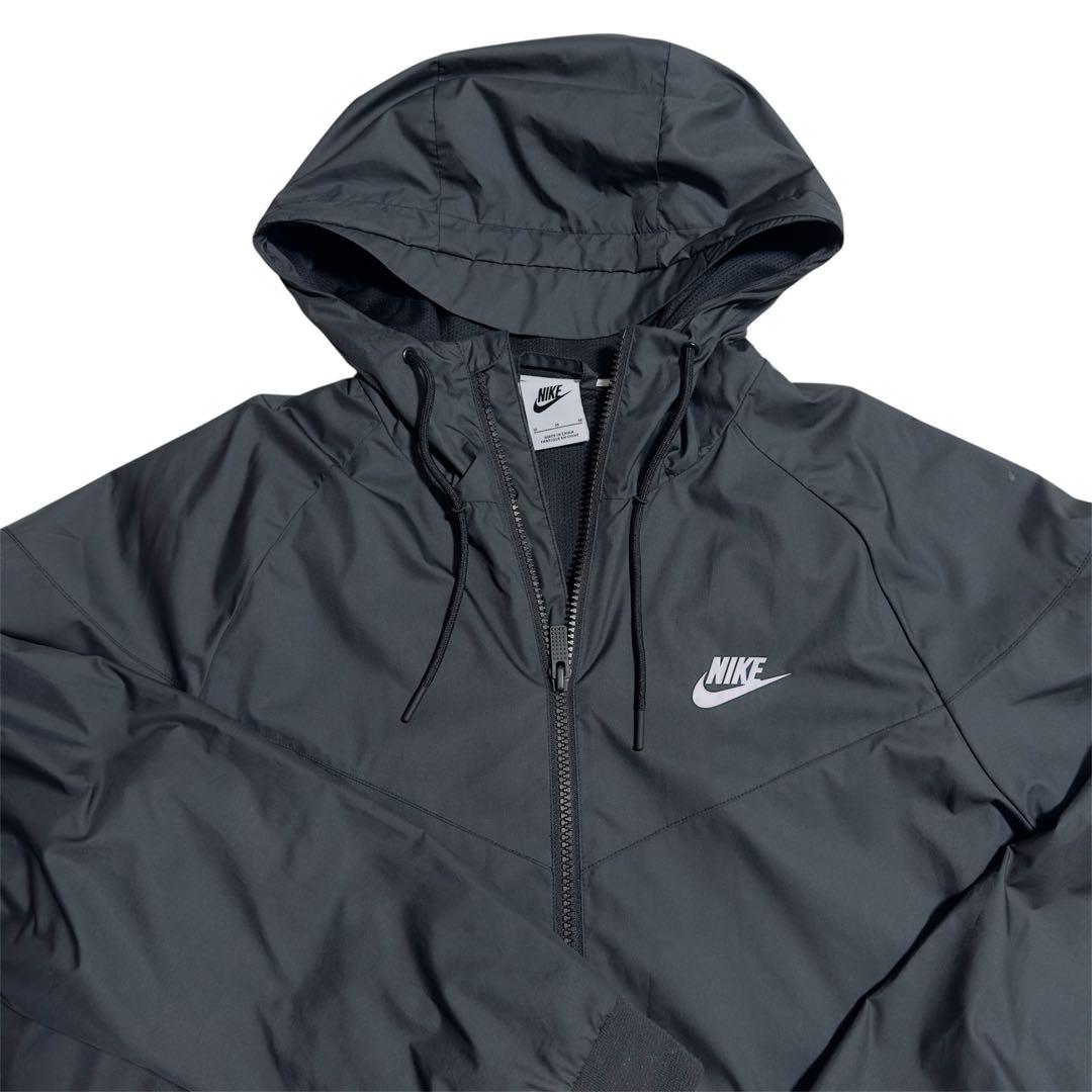 Nike フード付きナイロンジャケット ブラック - メルカリ