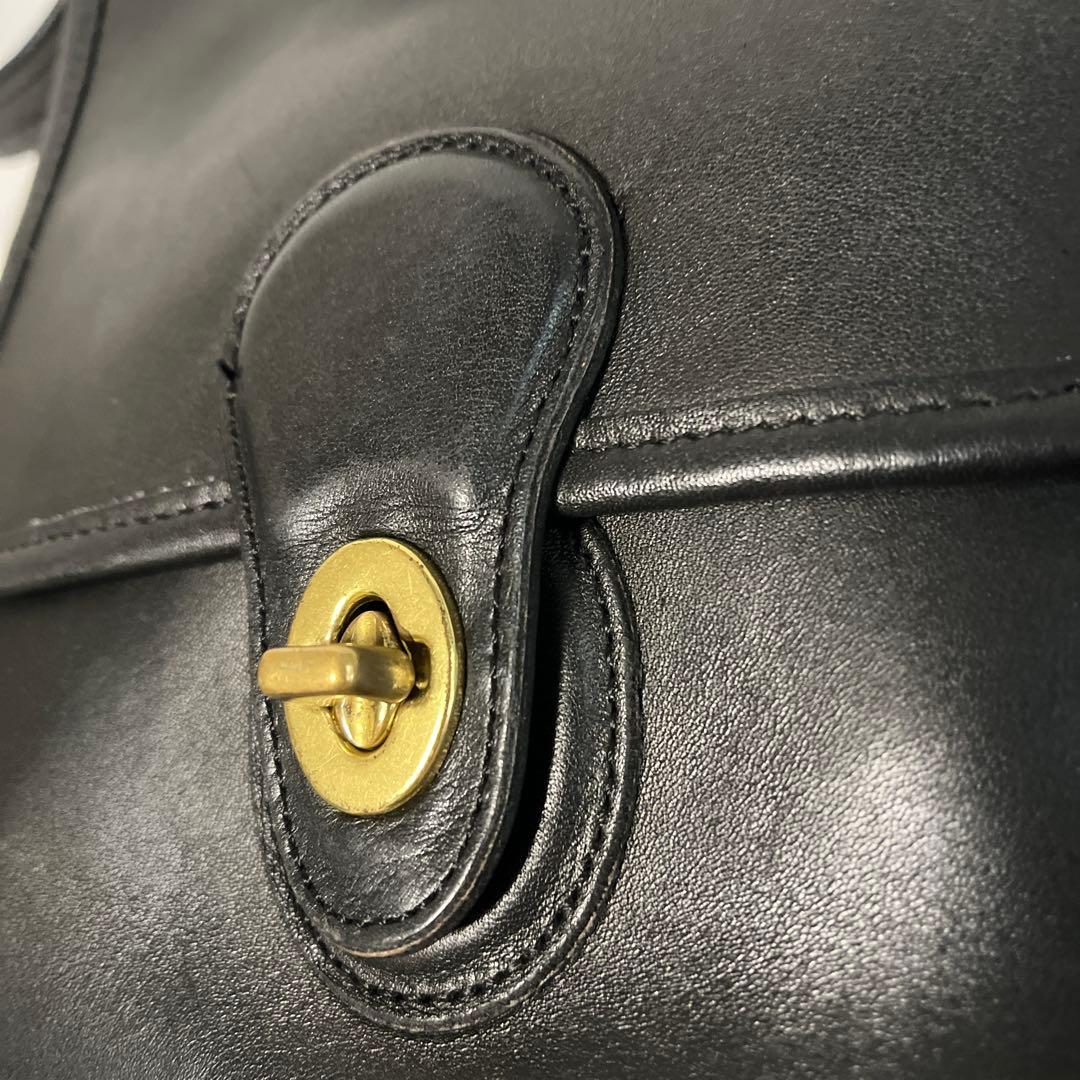 オールドコーチ9038ターンロック黒ショルダーバッグ ヴィンテージ