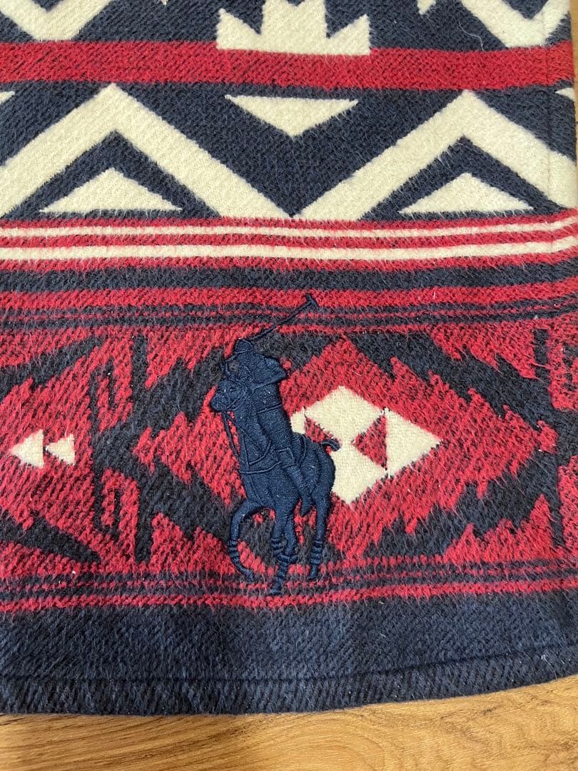 ラルフローレン ジオメトリックパターンラグ 130✖️170 赤紺 【美品