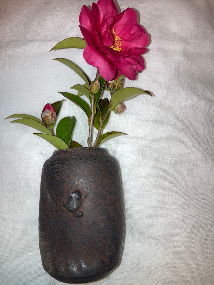 鉄釉掛花入 甚八窯