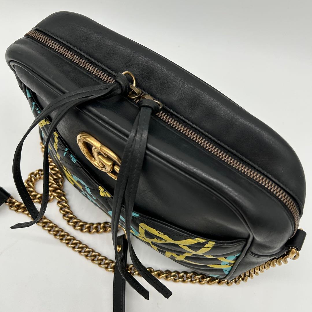 美品】グッチ GG マーモント ゴースト チェーンショルダーバッグ