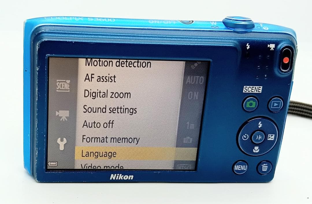 デジタルカメラ NikonCoolpix S3600 Blue 20.1MP 8x Zoom