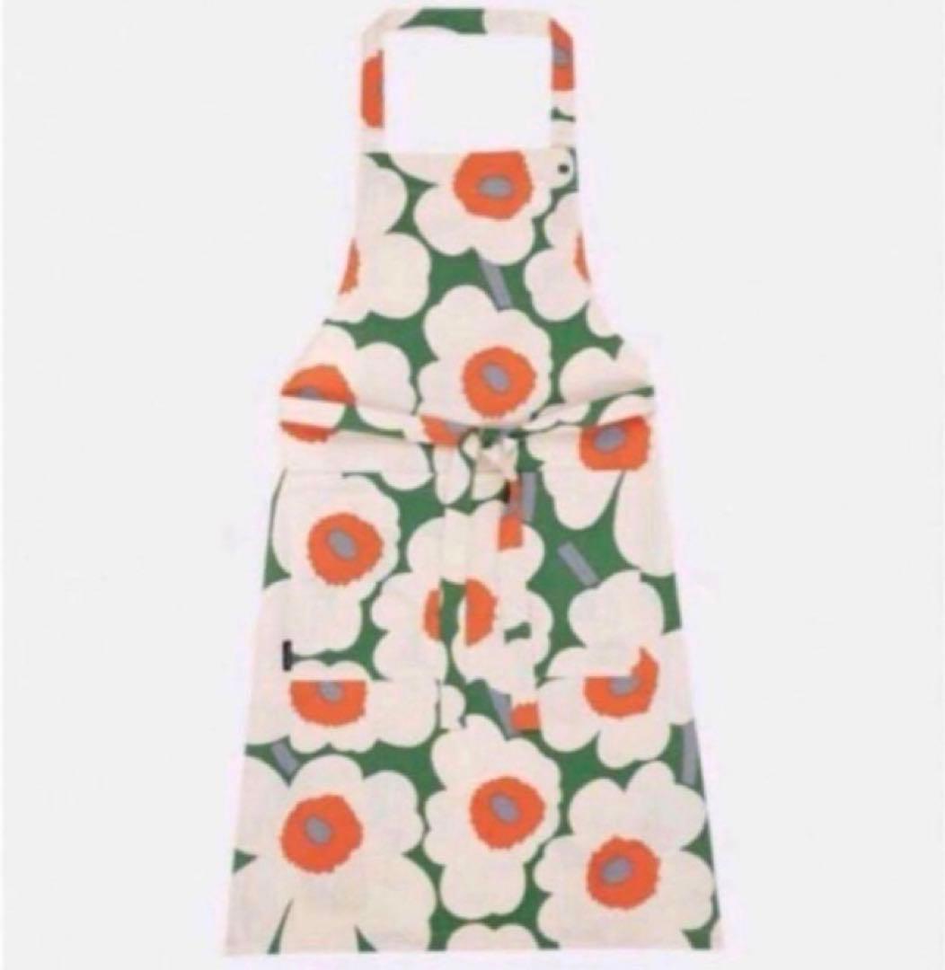 新品未使用 マリメッコ ウニッコ エプロン グリーン オレンジ - メルカリ