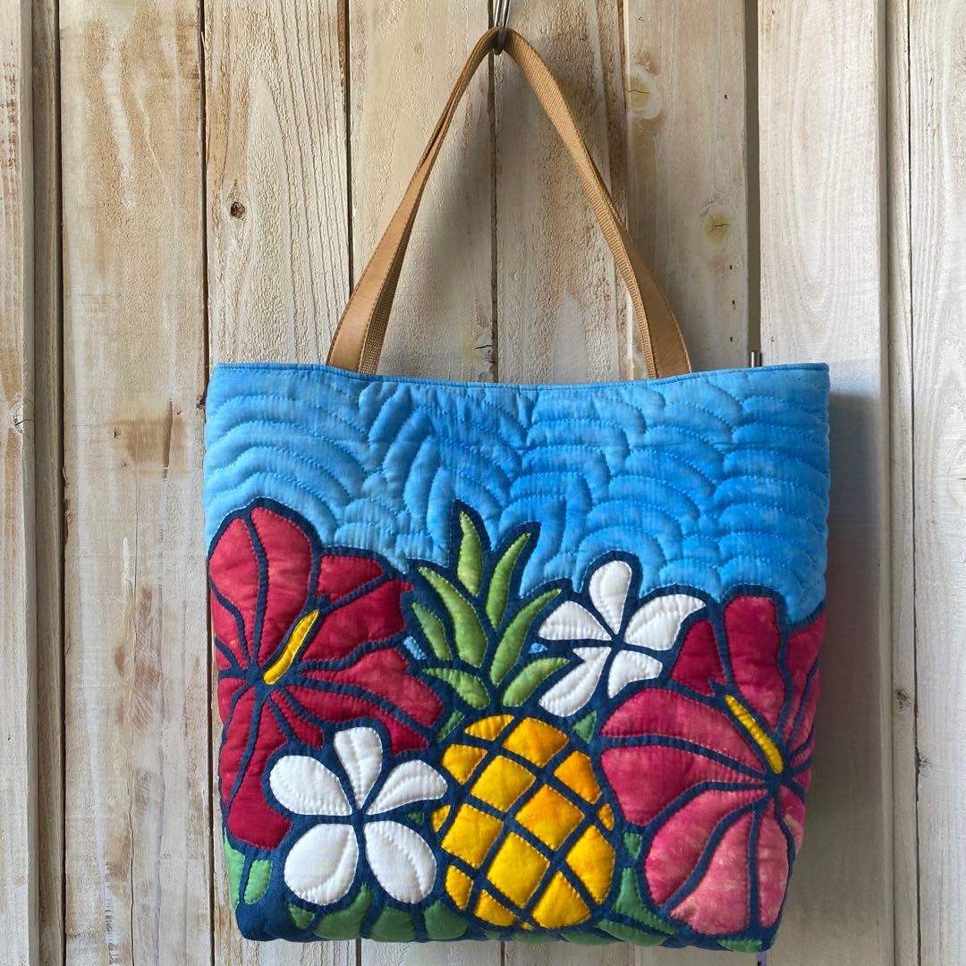 ハワイアンキルト♪ハンドメイドバッグ♪ハワイアンモチーフもりもり