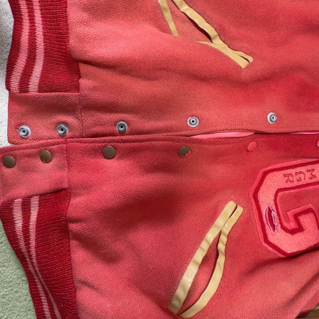 60s vintage】レザースタジャン 鬼フェード 本革 レーヨン 古着