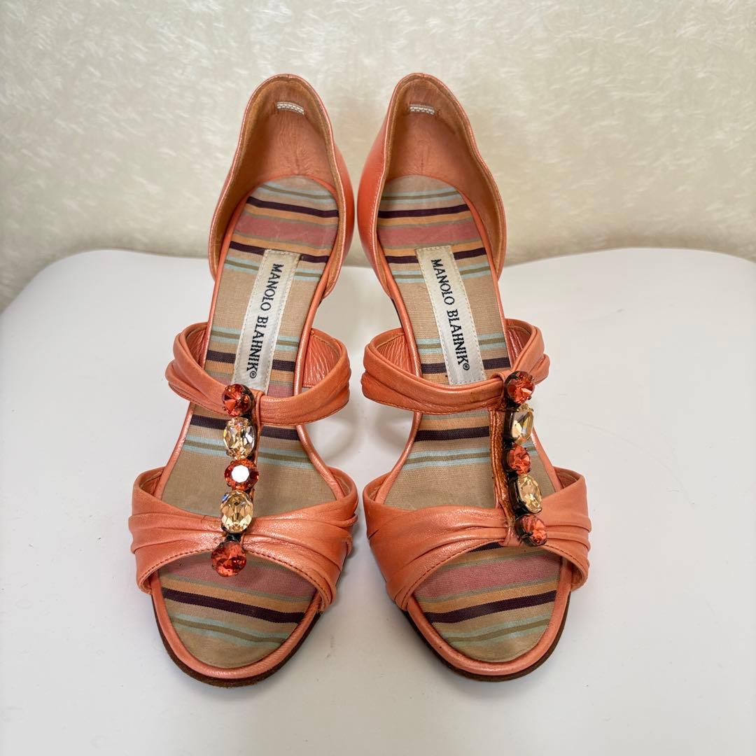 MANOLO BLAHNIK ミュールサンダル 22.5 ビジュー レディース - メルカリ