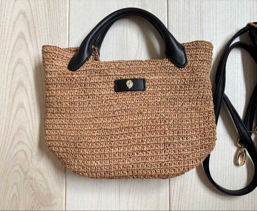 く*ん様 ヘレンカミンスキー Cassia Mini かごバッグ ラフィア レザ Helen Kaminski（ヘレンカミンスキー） ハンドバッグ Cassia Mini