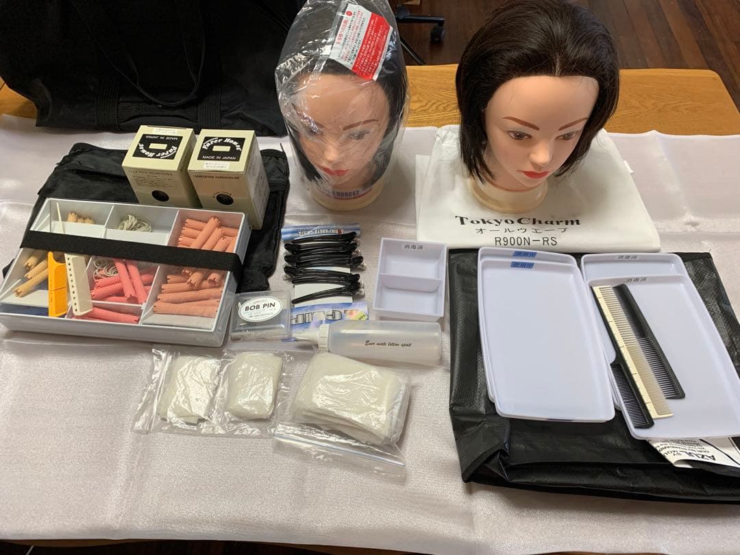 美容国家試験　ウィッグ、クランプその他セット♪ 美容師国家試験実技課題試験用ウィッグ東京チャーム(三矢)No.24-12-13