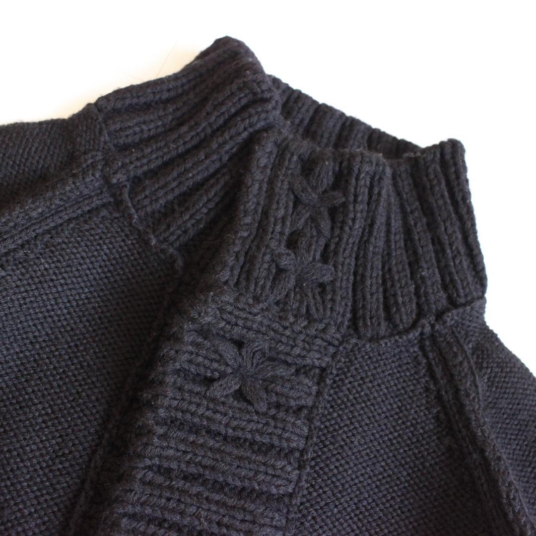 LIMI feu 肉厚ニットコート Sサイズ ブラック スタンドカラー