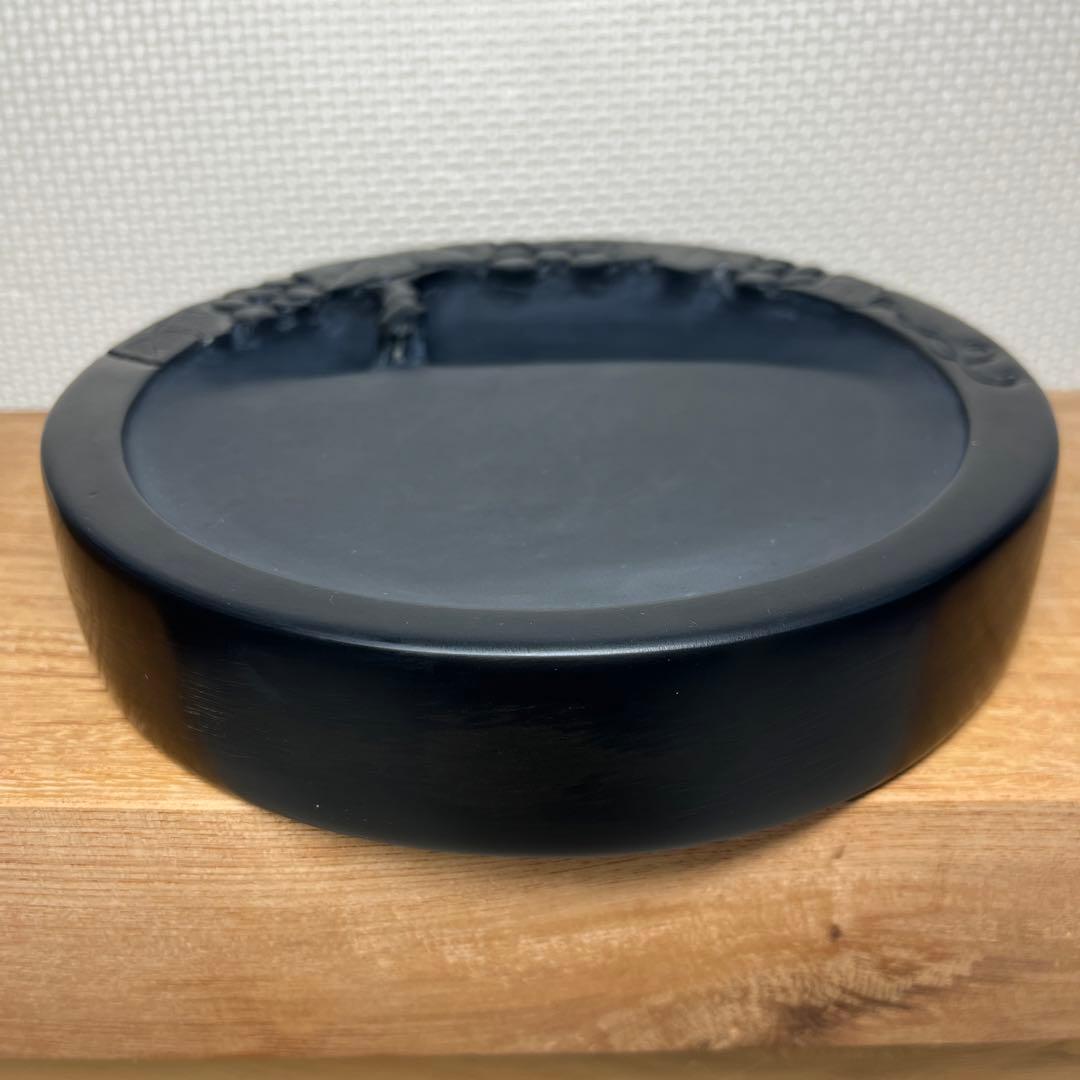 ⭕️奥山朝陽様専用 大型硯 径18cm葡萄刻研 雨畑硯 芳龍閣本舗 名工