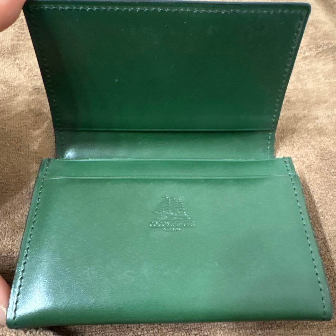 ココマイスター緑色レザー名刺入れ - メルカリ