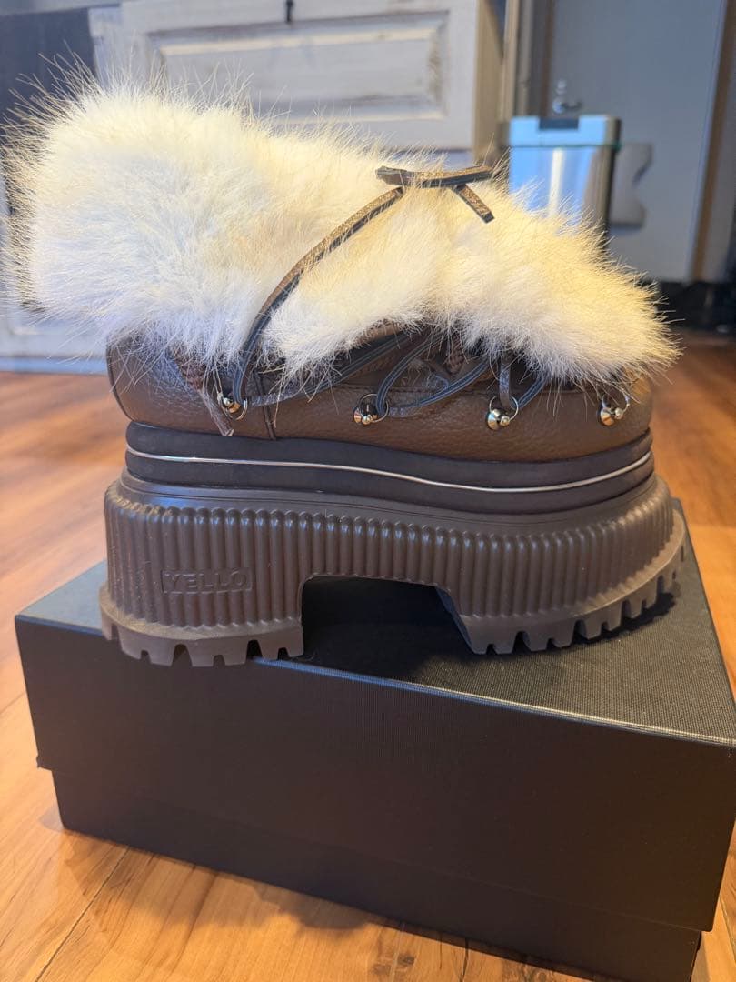 yelloLizi Platform Short Boots ブラウン - 靴オンライン