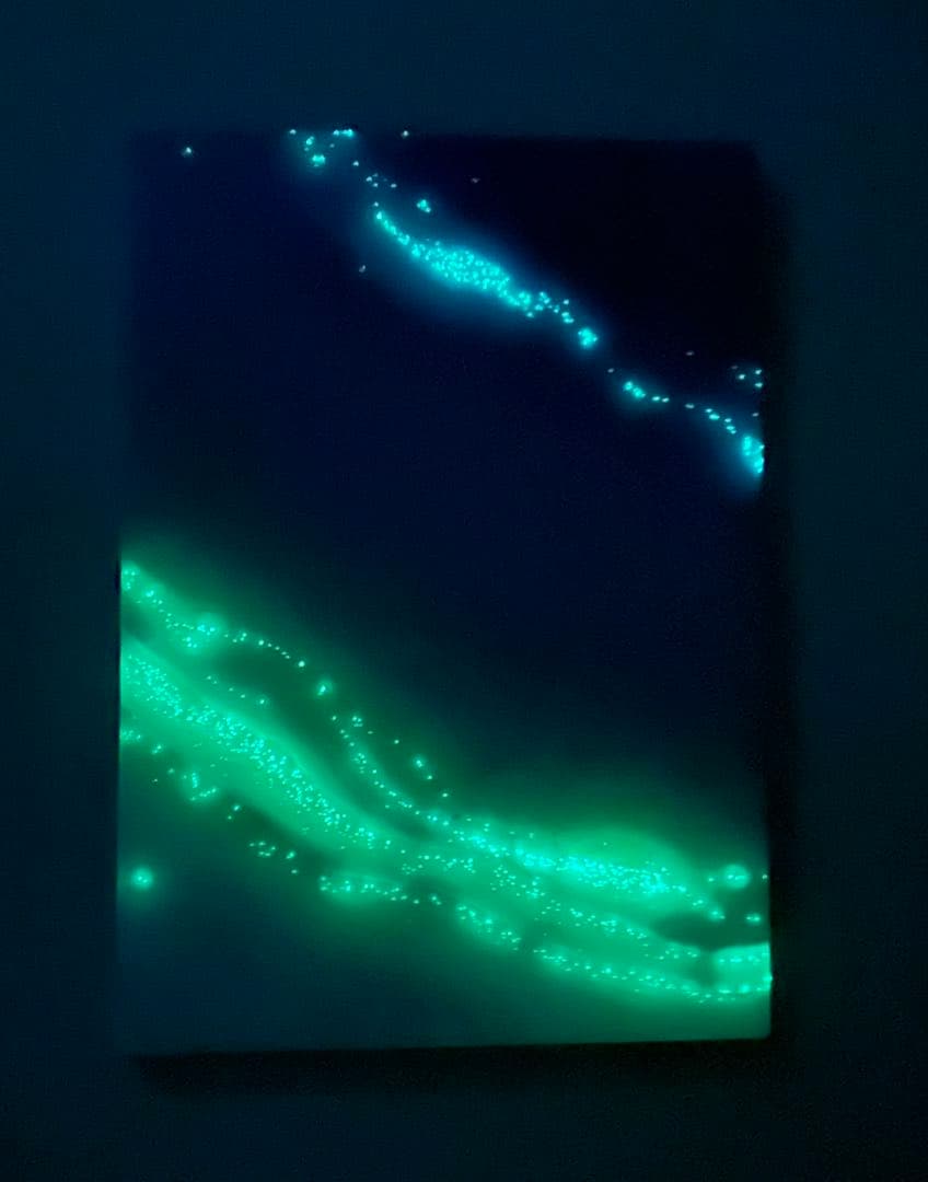 2025蓄光入りオーシャンレジンアートNo.6【A3パネル】 2025蓄光入り