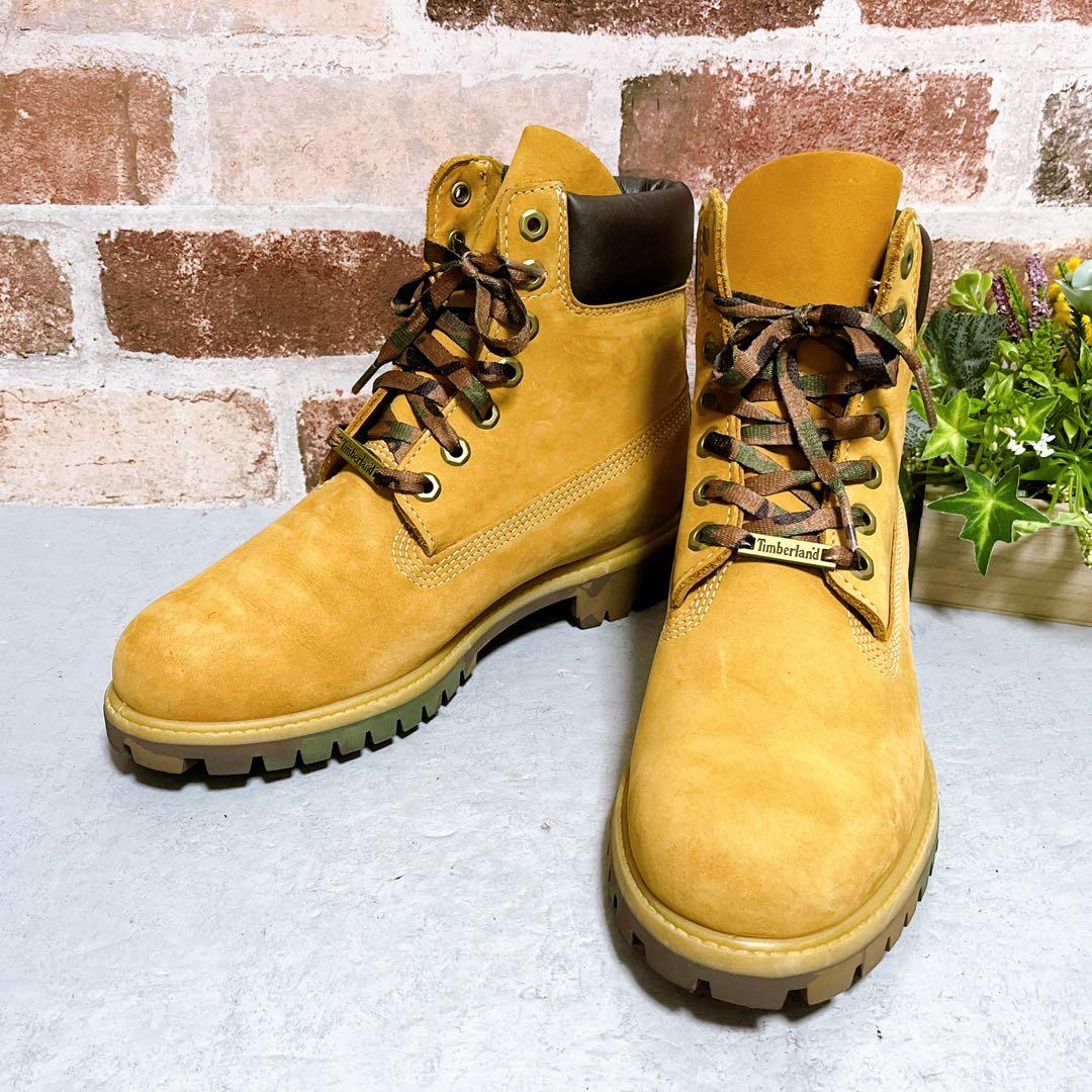 激レア【Timberland ティンバーランド】6インチ イエローブーツ 迷彩