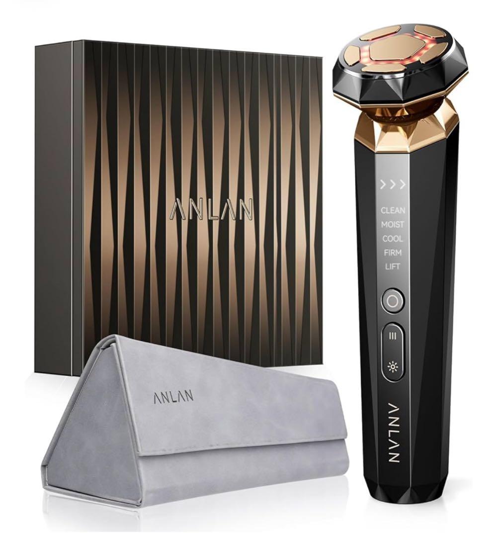 【新品未開封】ANLAN RF温冷美顔器 本体 収納ケース付き ANLAN RF温冷美顔器PRO 18K金メッキ 2MHz高周波 rf リフトアップ 美人